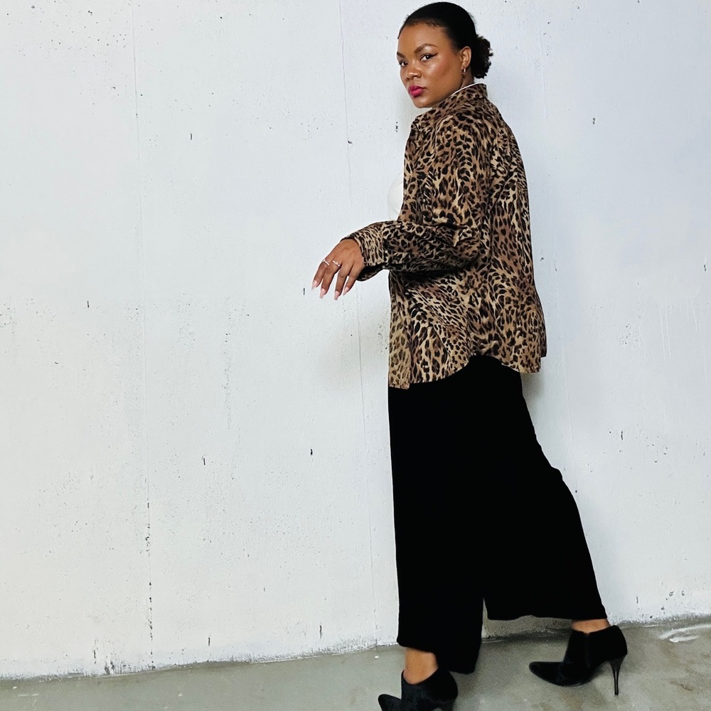 Vintage Rayon/Silk Blend Velvet Wide leg Pants, M - Picture 3 of 10
